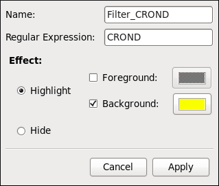 Log File Viewer - Defining a Filter